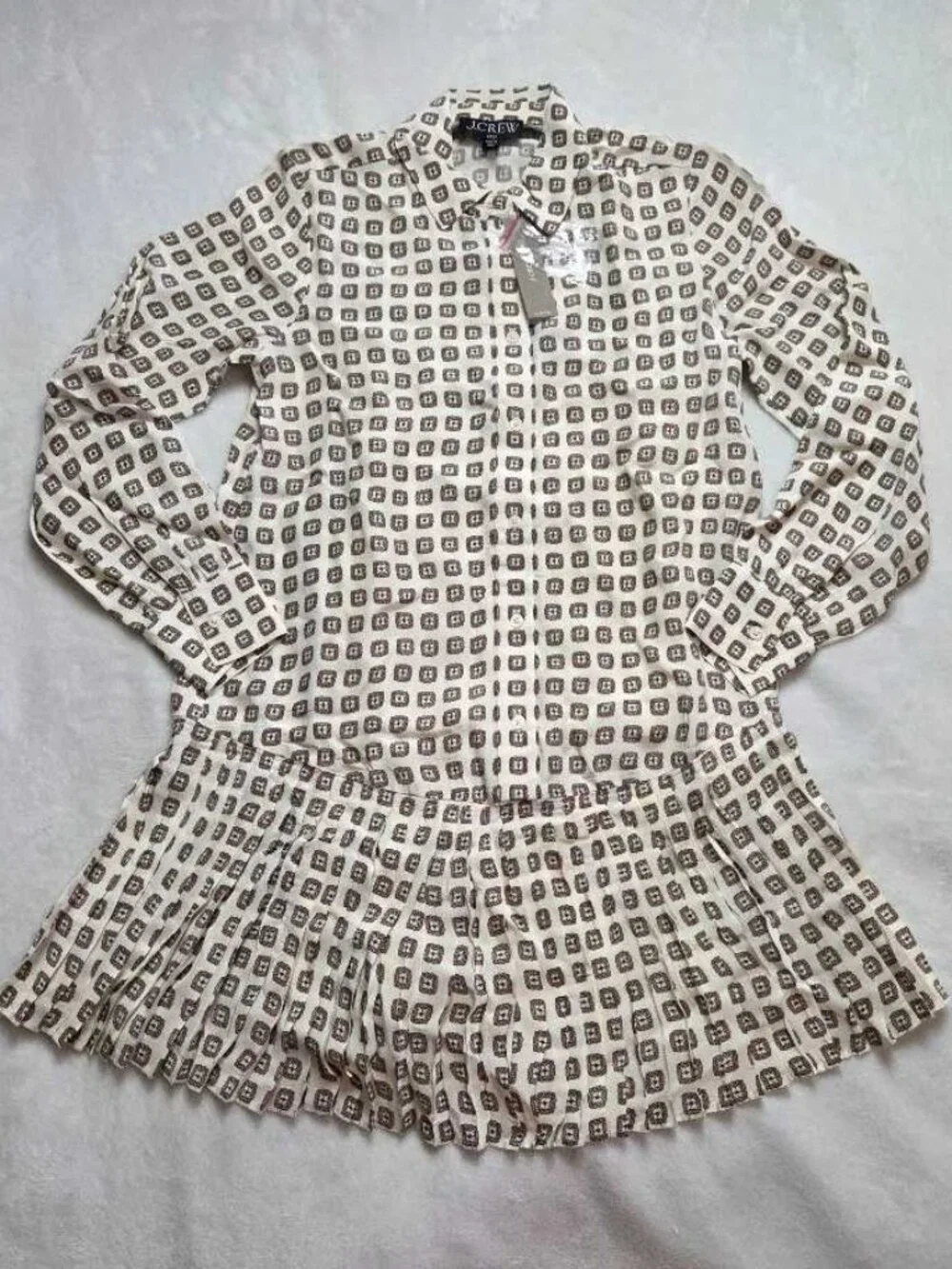 New PXXS J.Crew Amelia drop hem shirt dress in foulard print Petite XXS